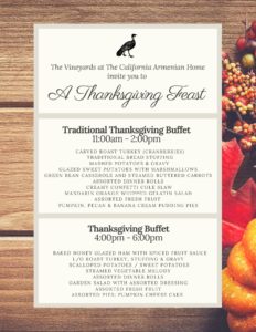 Thanksgiving Feast 2019 Menu