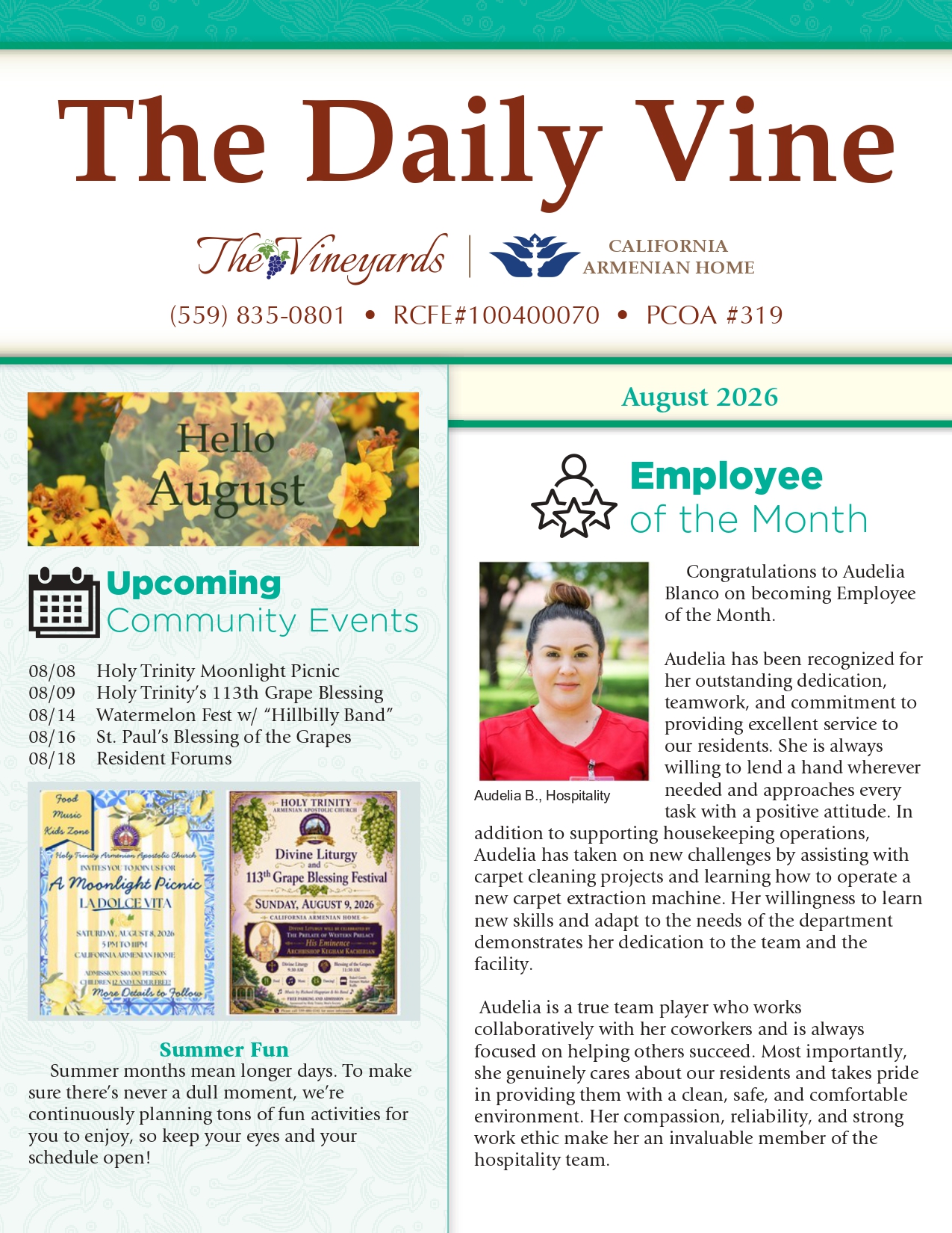 august newsletter
